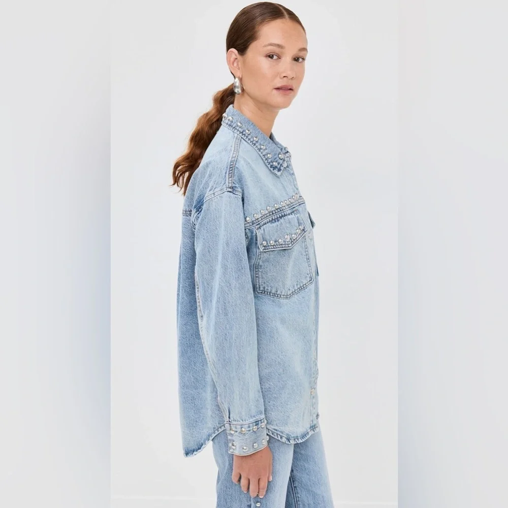 NEW PISTOLA mandy stud shacket in satellite